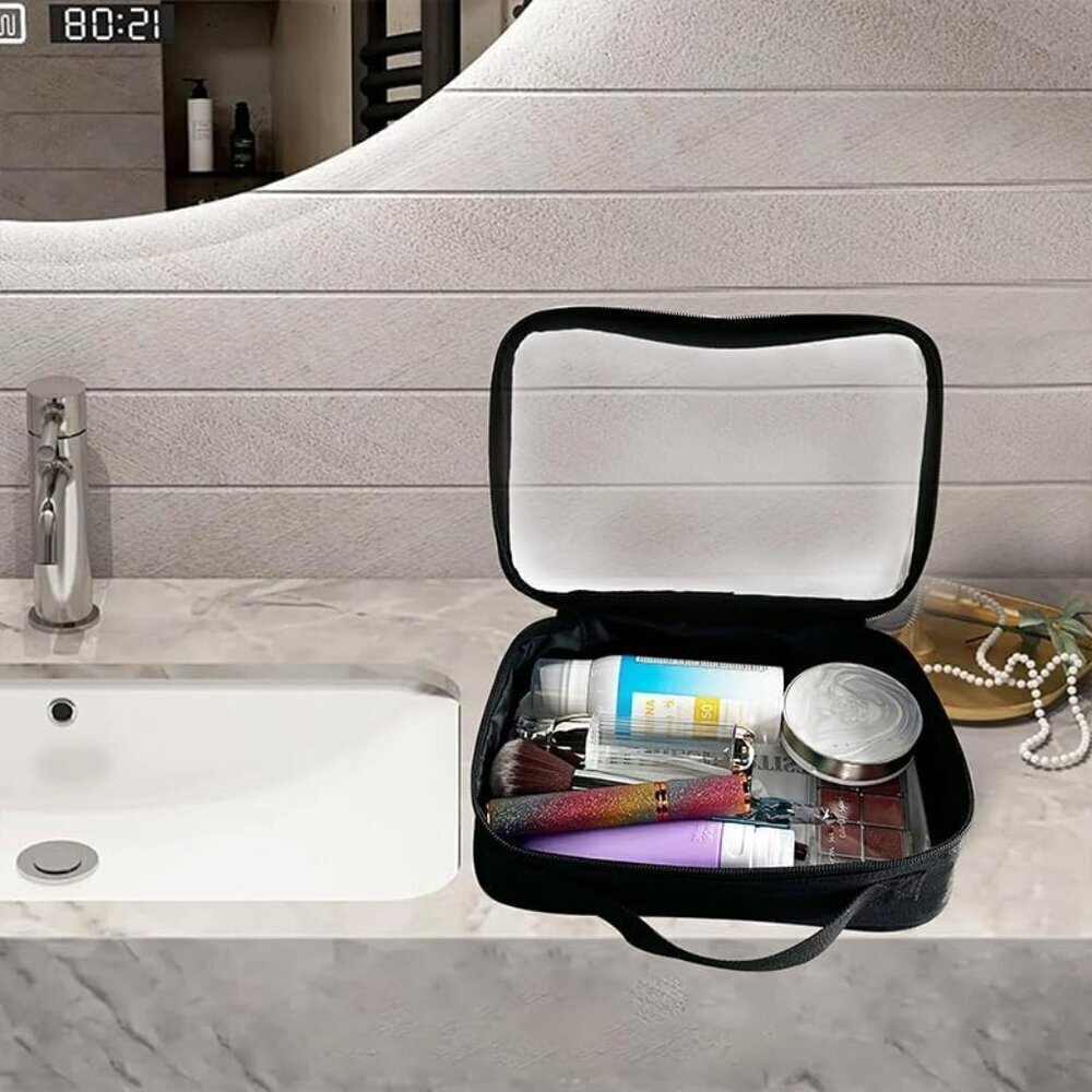 Clear Makeup Bags with Handle Transparent TSA Approved Toiletry Pouch Airport Ai - Picture 4 of 6